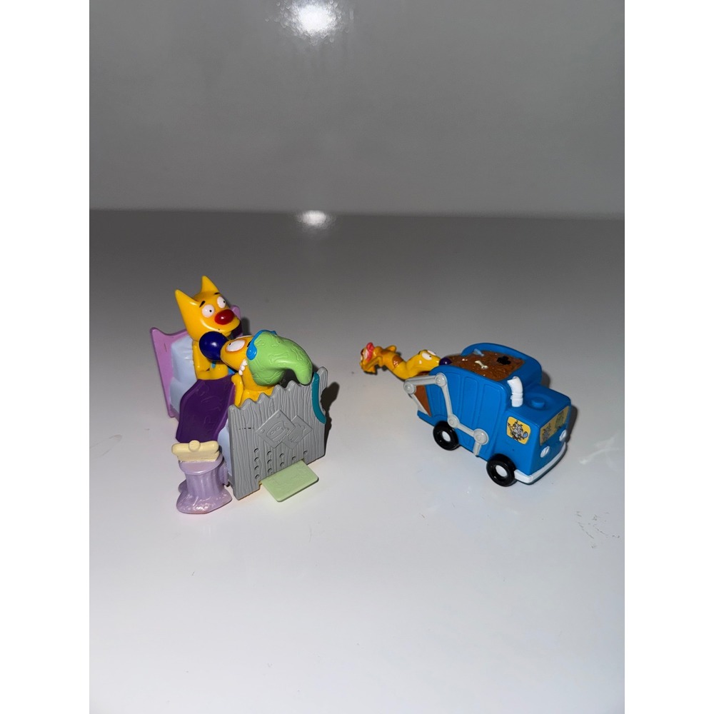 Vintage 1999 Burger King CatDog Nickelodeon Kids Meal Toys Lot of 2 Bed Truck